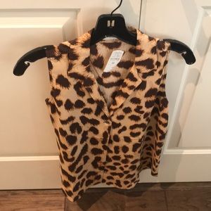 Cheetah short sleeve blouse